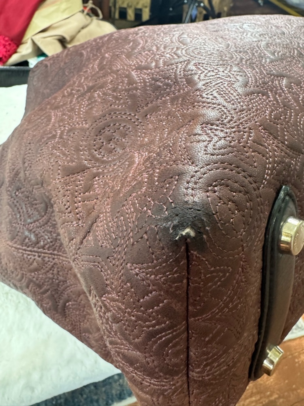 Louis Vuitton Antheia PM Hobo Plum Leather Authentic Shoulder Bag - Picture 8 of 16